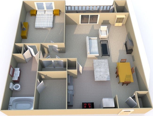 1 Bedroom Floorplan - West Chase