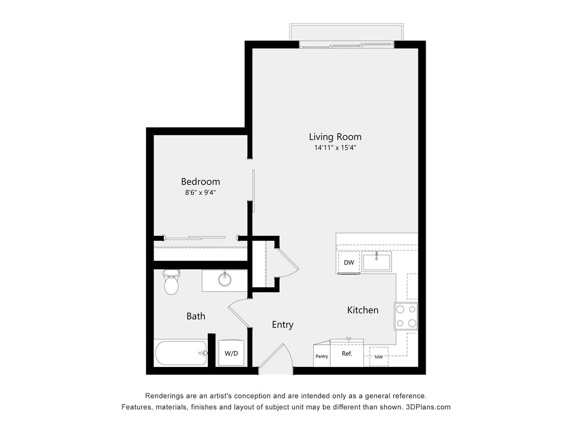 Floor Plan - Urban One Bedroom A04A