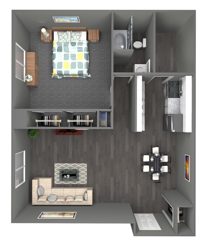 Floor Plan - 1 Bedroom / 1 Bathroom