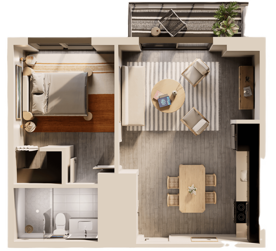 Floor Plan - Cloudbreak 1 Bedroom