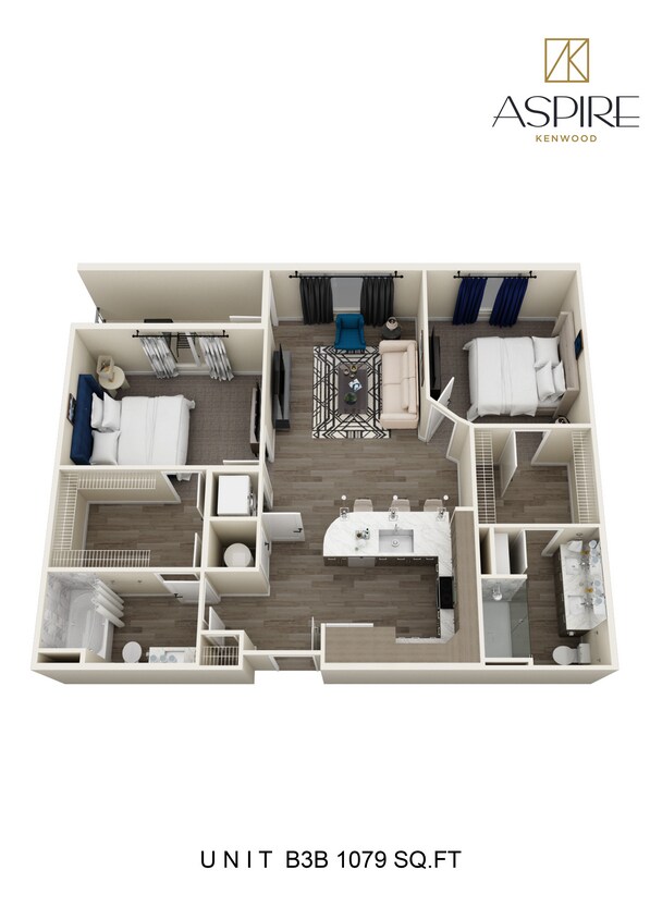 4940-AspireKenwood_Unit B3B_Floorplan.jpg - Two Bedroom