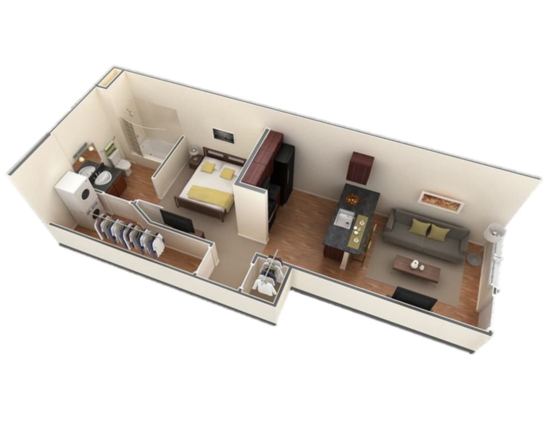 A1_Cannock_1Bed_1Bath_ 525 Sq Ft - A1 Cannock - 1 Bedroom, 1 Bathroom