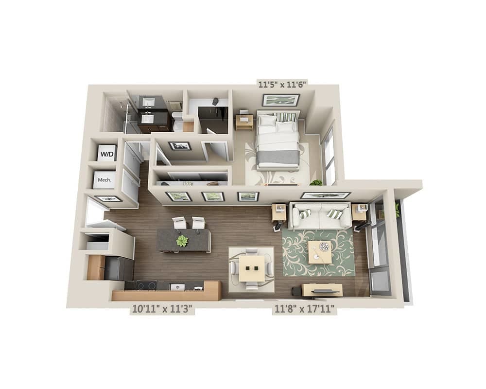 Floor Plan - One Bedroom A1L
