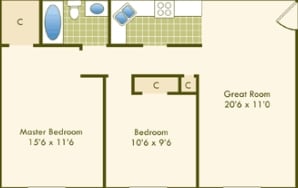 2BR/1BA - The Whitney