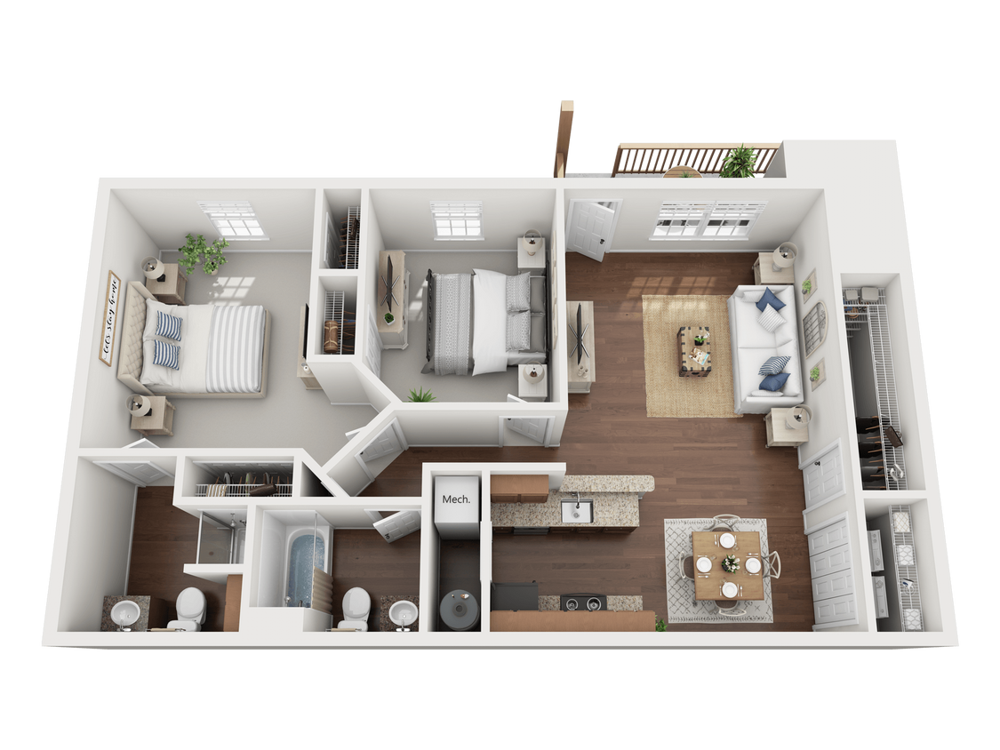 Floor Plan - Two Bedroom, Two Bath B