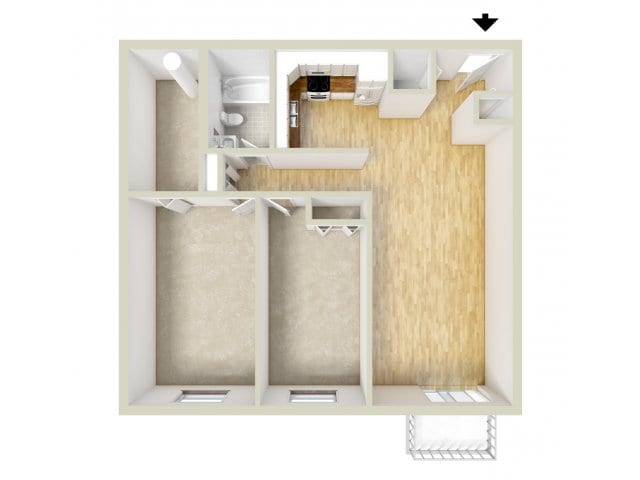 Two bedroom floor plan - Two Bedroom