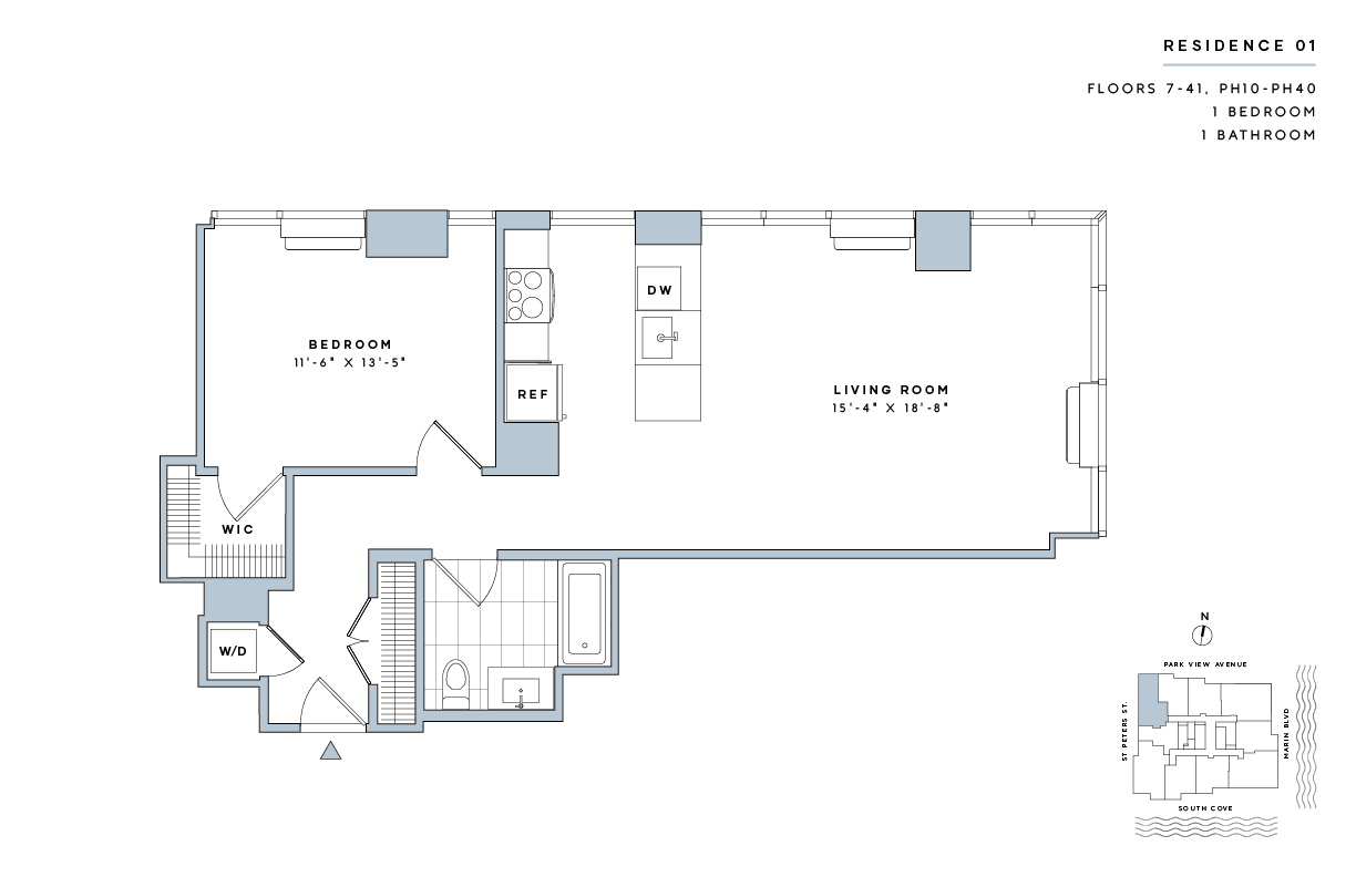 Floor Plan - 1 Bed/1 Bath-A.12-II