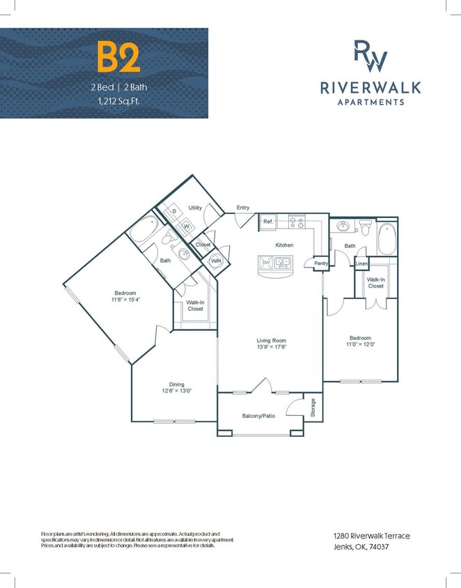 B2 Floor Plan - 2 Bedroom - B2