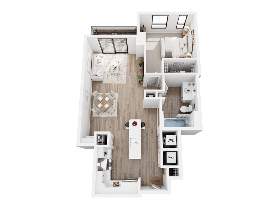 Floor Plan - 1 Bedroom E