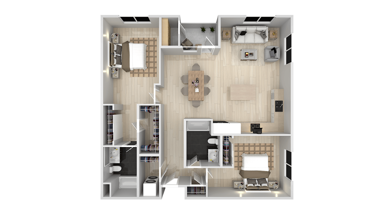 Floor Plan - 2 Bedroom 2 Bath C