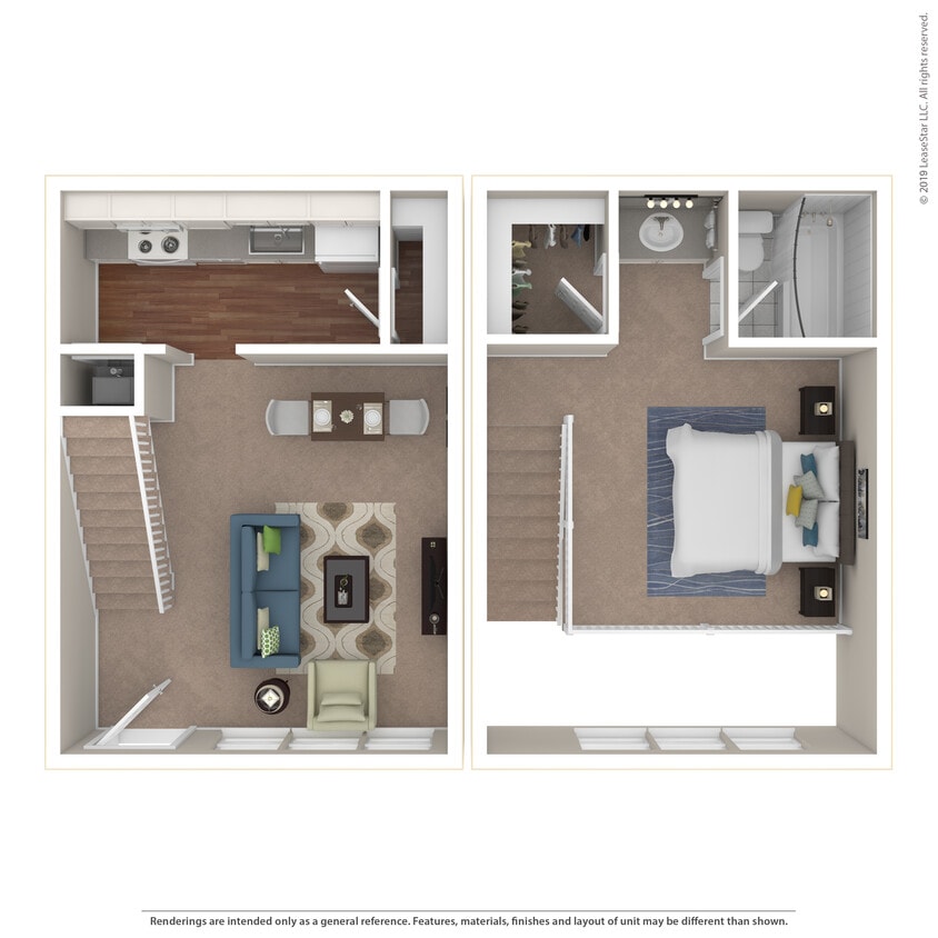 Floor Plan - 1x1 Townhouse