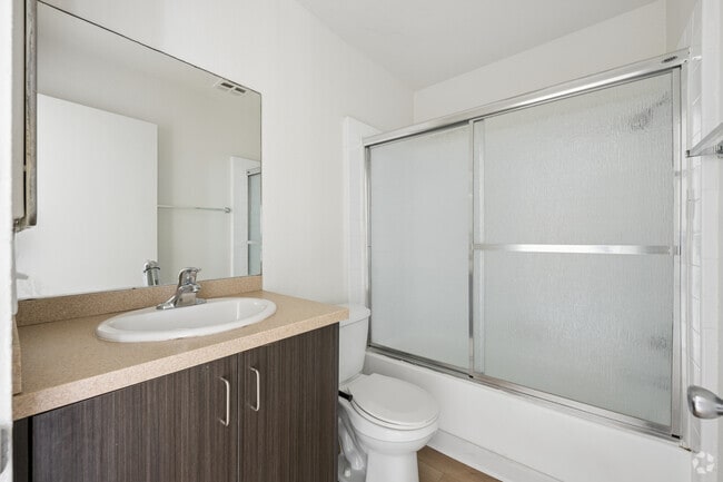 1BR, 2BA - unit 203-650 SF - Primary Bathroom - Mardette Apartments