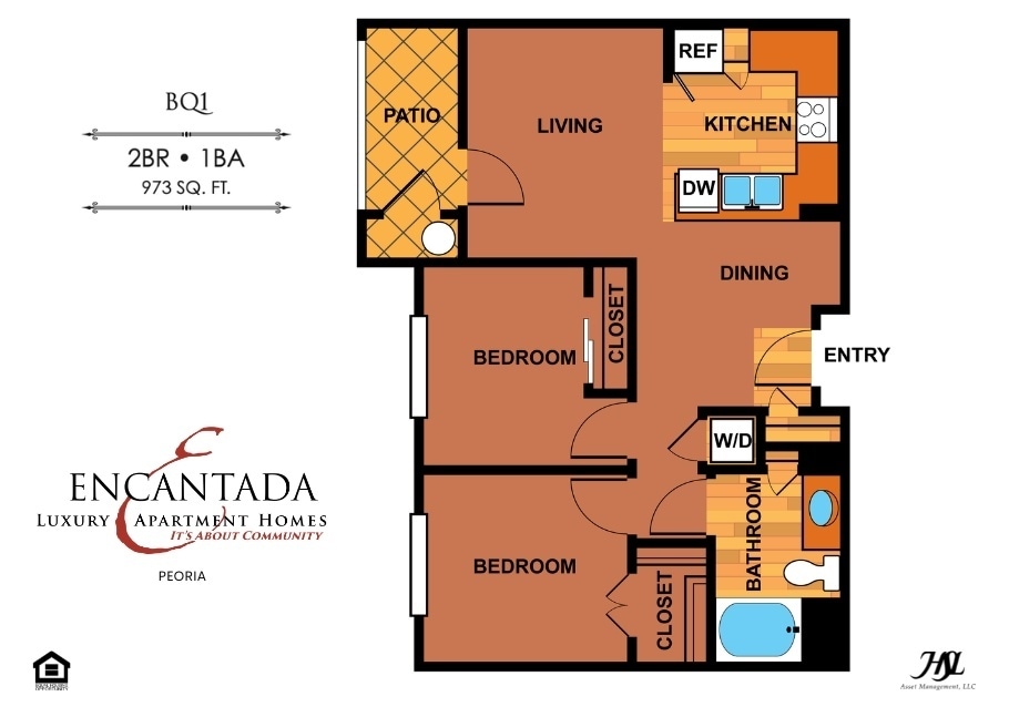 Floor Plan - B1q | Two Bedroom