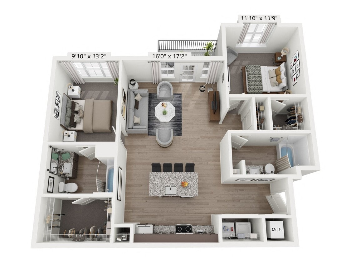 Floor Plan - 2 Bed 2 Bath