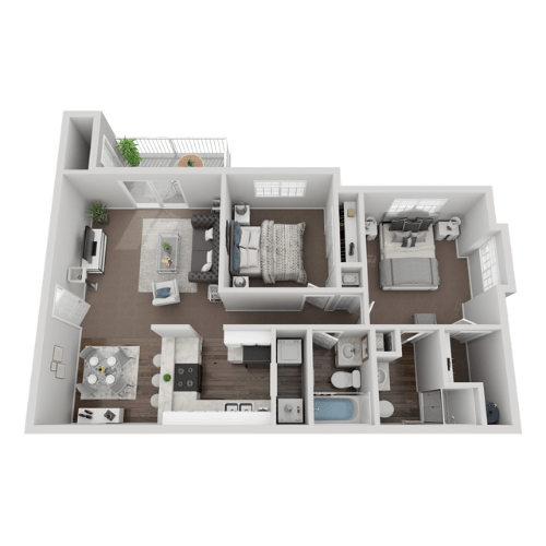 Floor Plan - 2 Bed 2 Bath