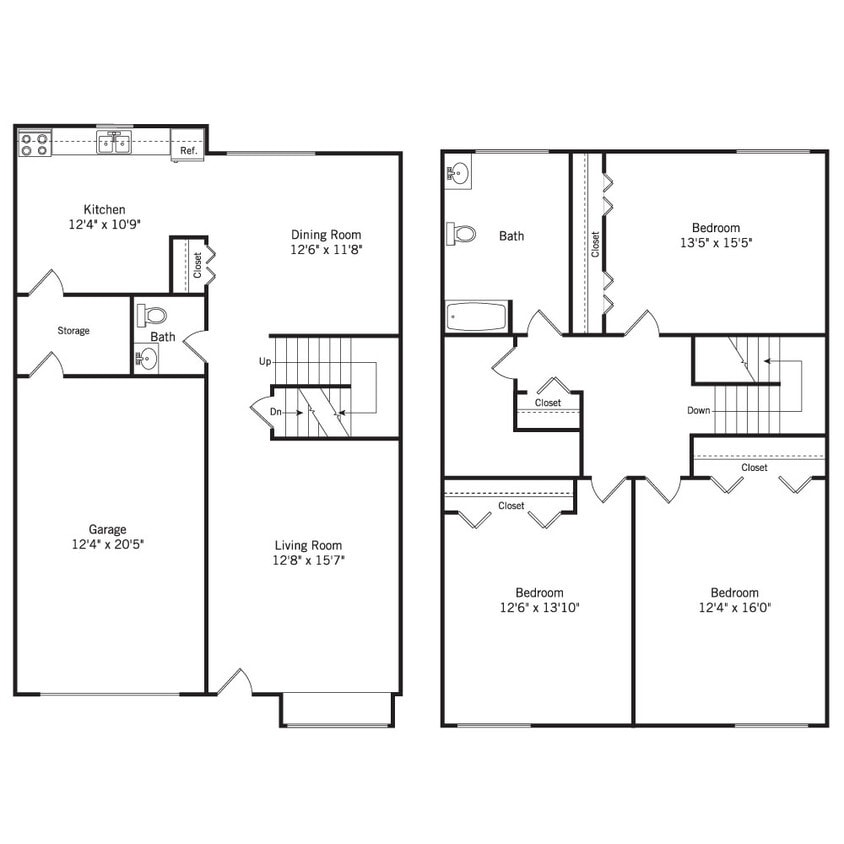 Floor Plan -  3 Bedroom, 1.5Bath Savann...(wc3x1.5)