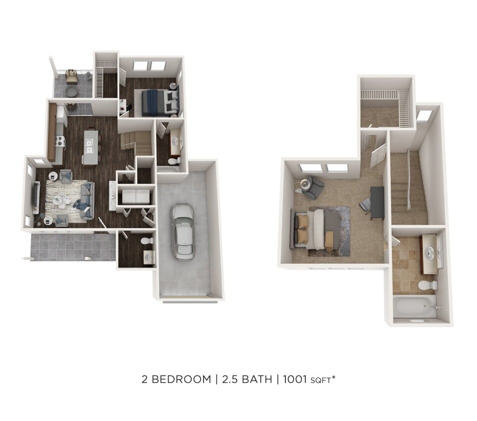 Floor Plan - Two Bedroom Townhome