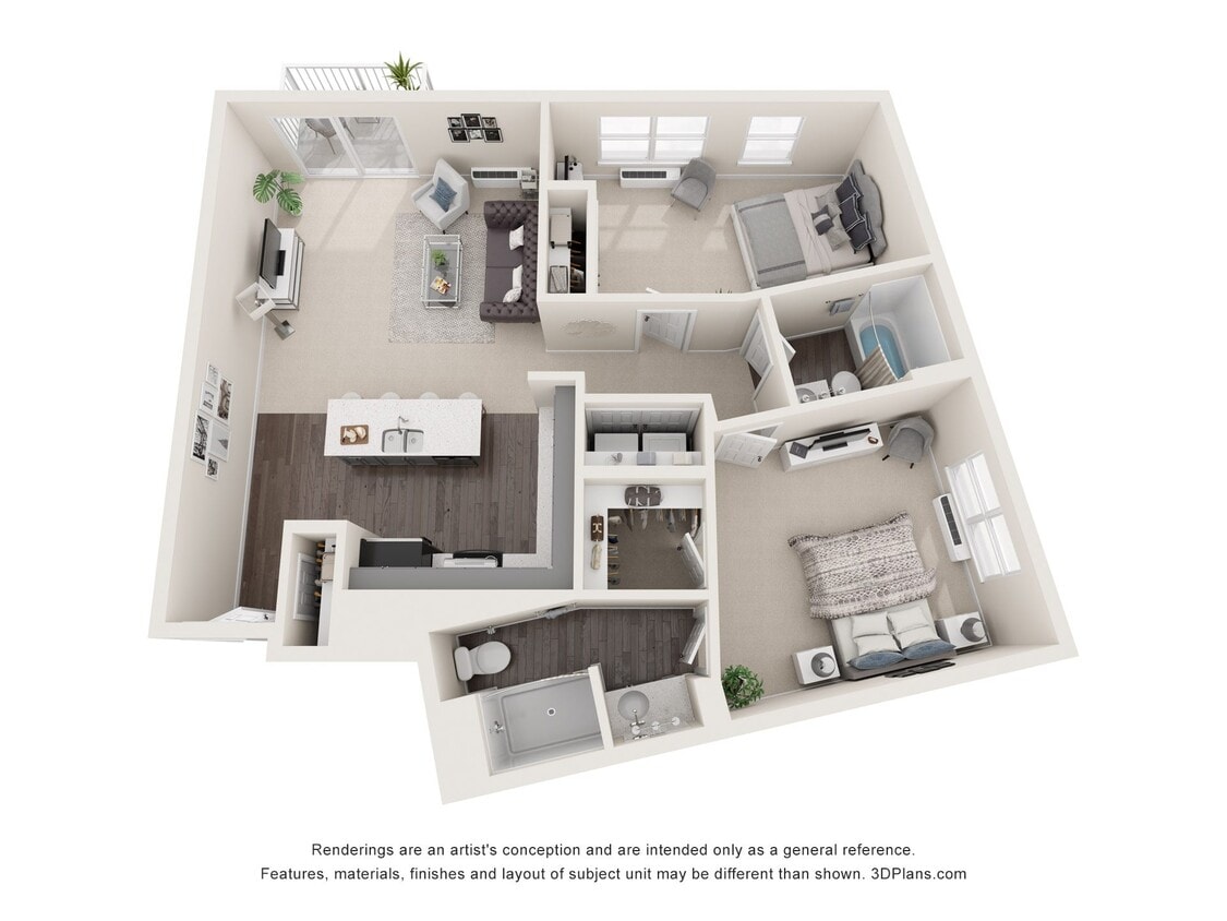 Floor Plan - 2 Bedroom D - Market