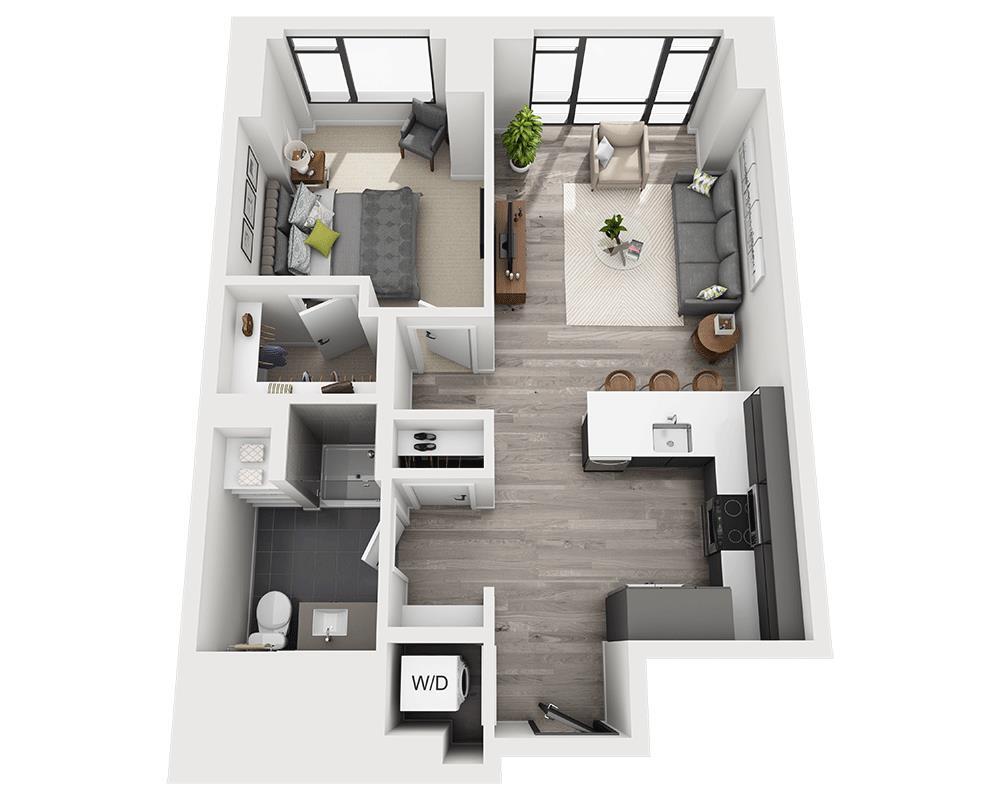 Floor Plan - One Bedroom A1AR