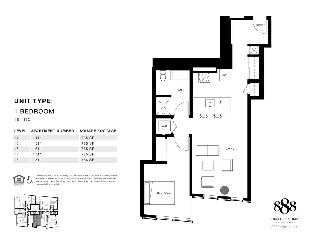 Floor Plan - 1x1 11C