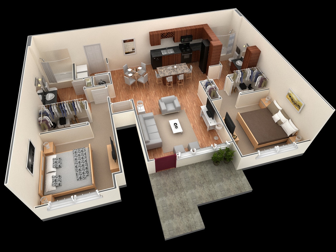Floor Plan - 2 BR Grand Courtyard