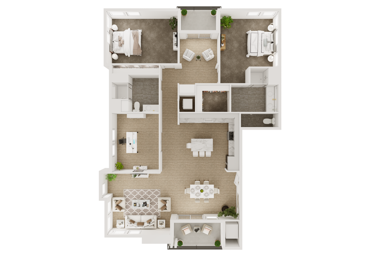 Floor Plan - 2BD, 2BTH B9