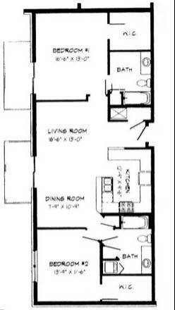 2 Bed / 2 Bath - 1,186 SF - 2 Bed / 2 Bath - 1,186 SF