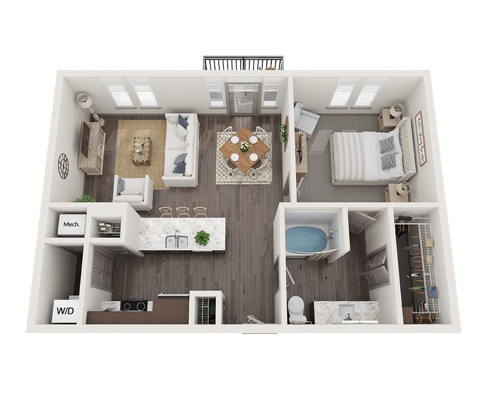 Floor Plan - One Bedroom A1W