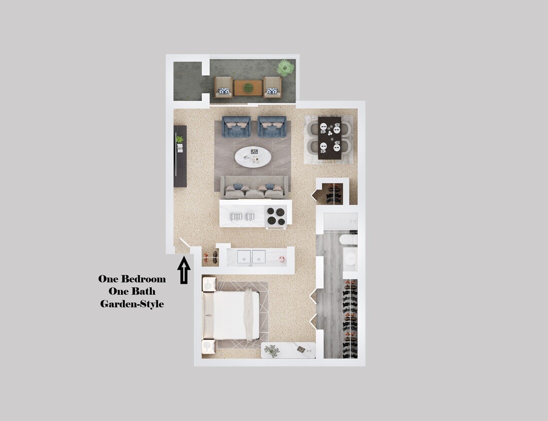 Floor Plan - One Bedroom One Bath 