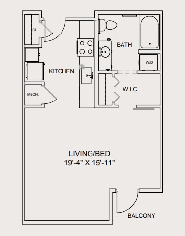 Floor Plan - Studio - Bumping on Sunset
