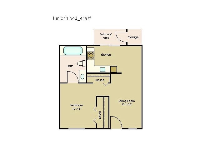 1BR/1BA - Junior One Bedroom