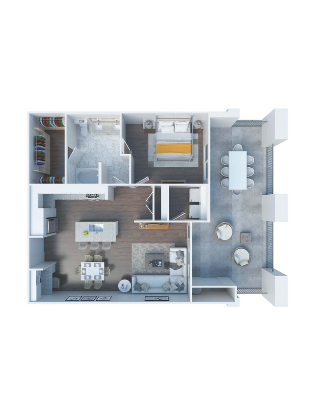 Floor Plan - 1 Bed 1 Bath