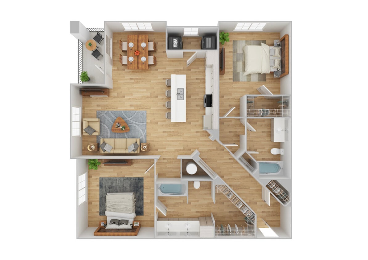 2 Bedroom | 2 Bath | 1265 SF | Renovated - B3 | Renovated