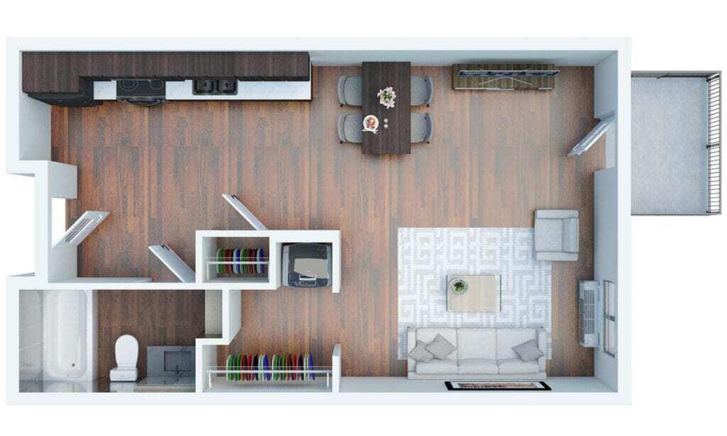 Studio Floorplan - Studio Apartment