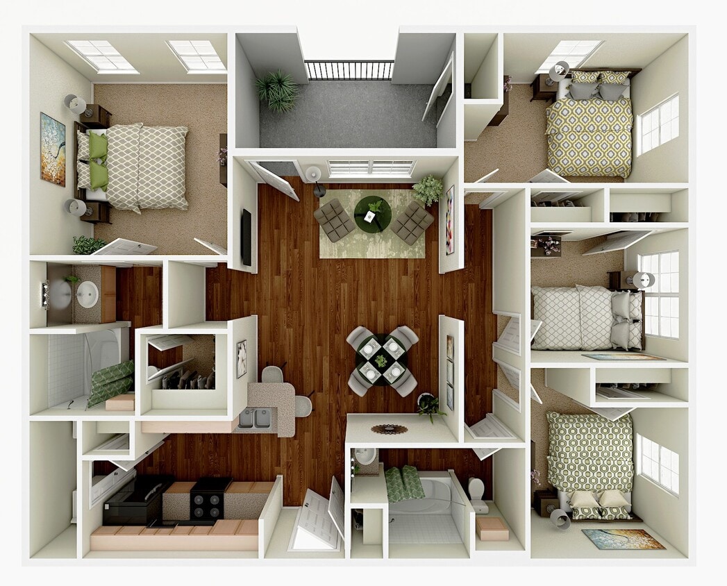 Floor Plan - 4Bedroom 2 bath