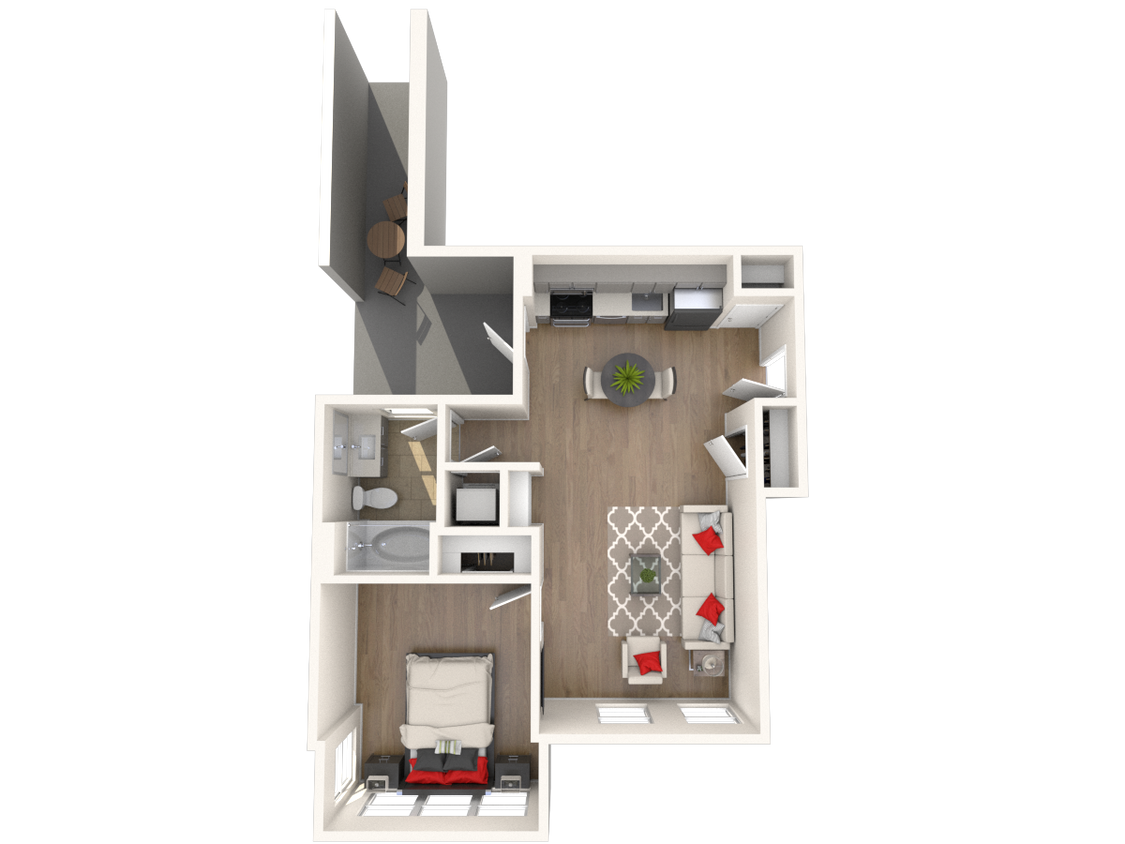 Floor Plan - #101 1Bed/1Bath