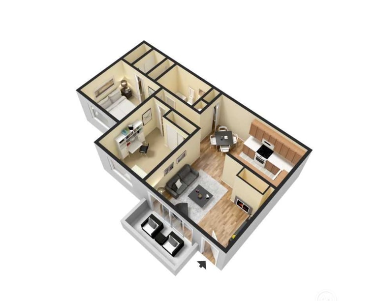 Floor Plan - 2x1