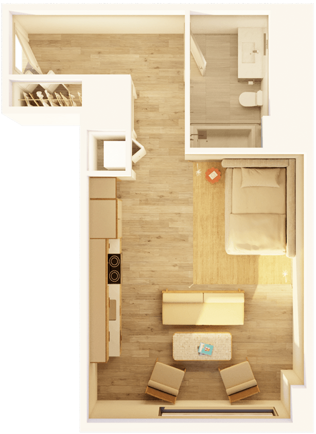 Floor Plan - West Studio Corner A