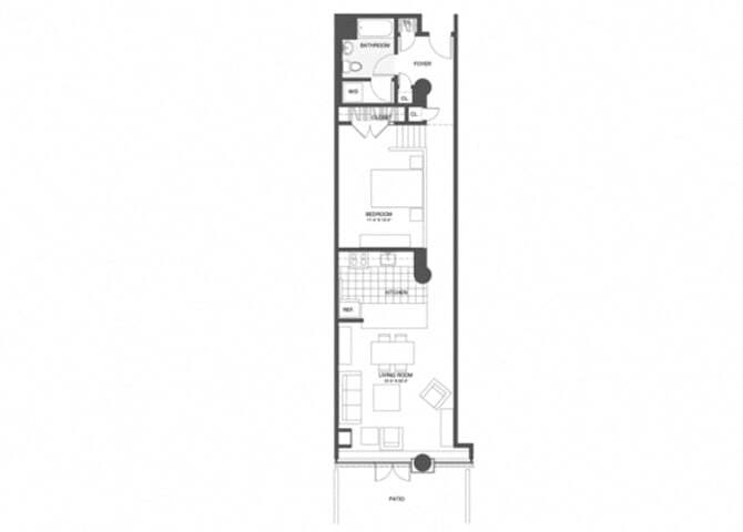 Floor Plan - 1 Bed/1 Bath