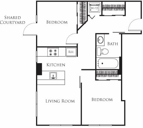 Floor Plan - Micro Two Bed - F2c  229
