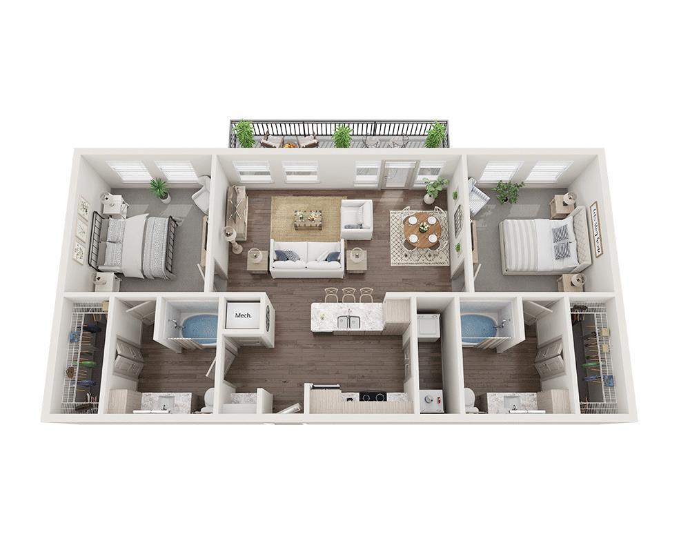 Floor Plan - Two Bedroom B2I