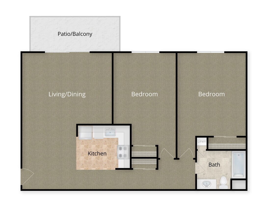 EDC_6_2b1b - 2 Bed x 1 Bath - 6