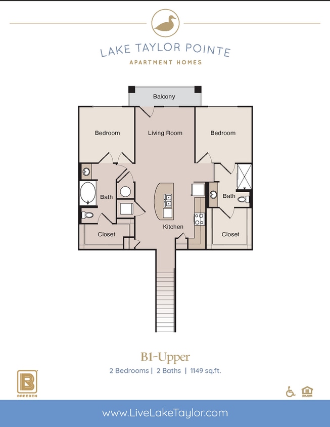 Floor Plan - Join Our Two Bedroom Waitlist!