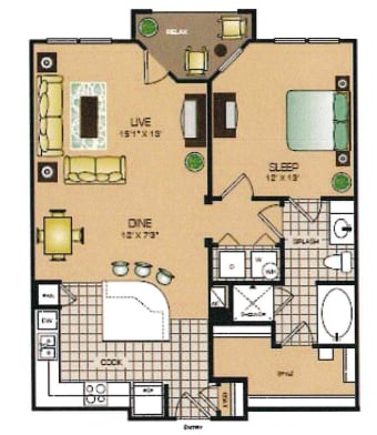 A7 floor plan.PNG - 1 Bedroom 1 Bath