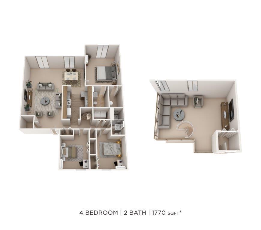 Floor Plan - Four Bedroom 2 Bath