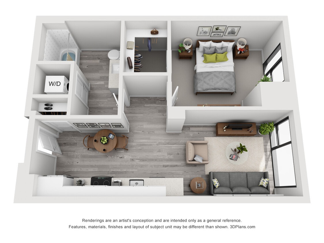 The Glenn - B8 - 1 Beds - 1 Baths - 648 Sq. ft. - B8