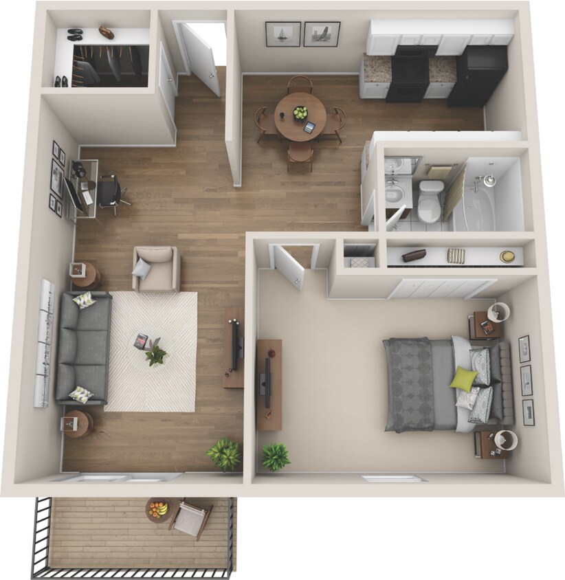 Floor Plan - 1 Bed 1 Bath Alpine Remodel