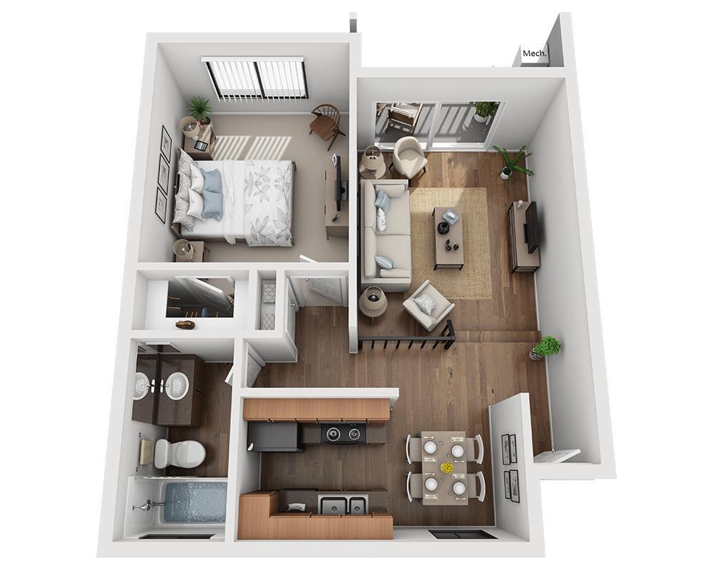 Floor Plan - 1 Bedroom