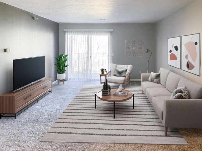 Spacious Living Area with TV & Plush Carpeting - Woodbury Heights