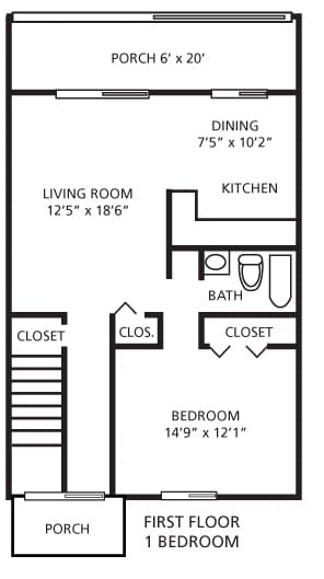 Floor Plan - 1 Bedroom
